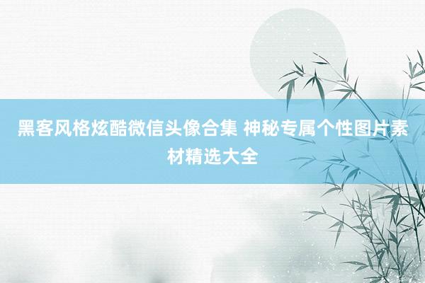 黑客风格炫酷微信头像合集 神秘专属个性图片素材精选大全