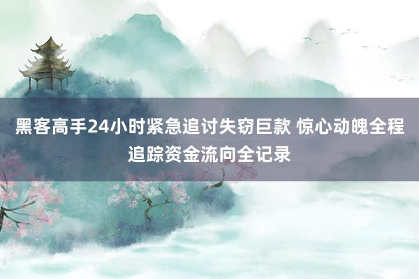 黑客高手24小时紧急追讨失窃巨款 惊心动魄全程追踪资金流向全记录