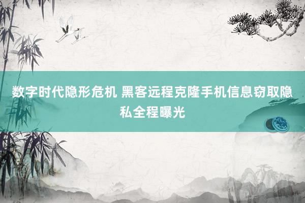 数字时代隐形危机 黑客远程克隆手机信息窃取隐私全程曝光