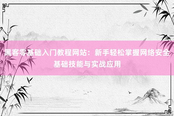 黑客零基础入门教程网站：新手轻松掌握网络安全基础技能与实战应用
